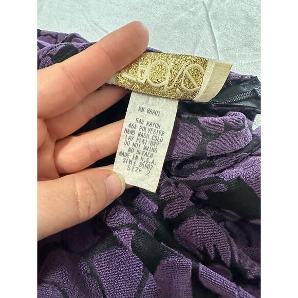 Cache Purple Turtle Neck Vintage Top Size 2 - Picture 5 of 6